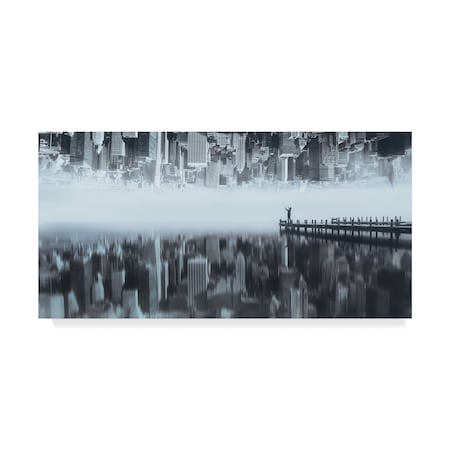 Trademark Fine Art Terry F 'City Of Mirror' Canvas Art, 16x32 1X07884-C1632GG
